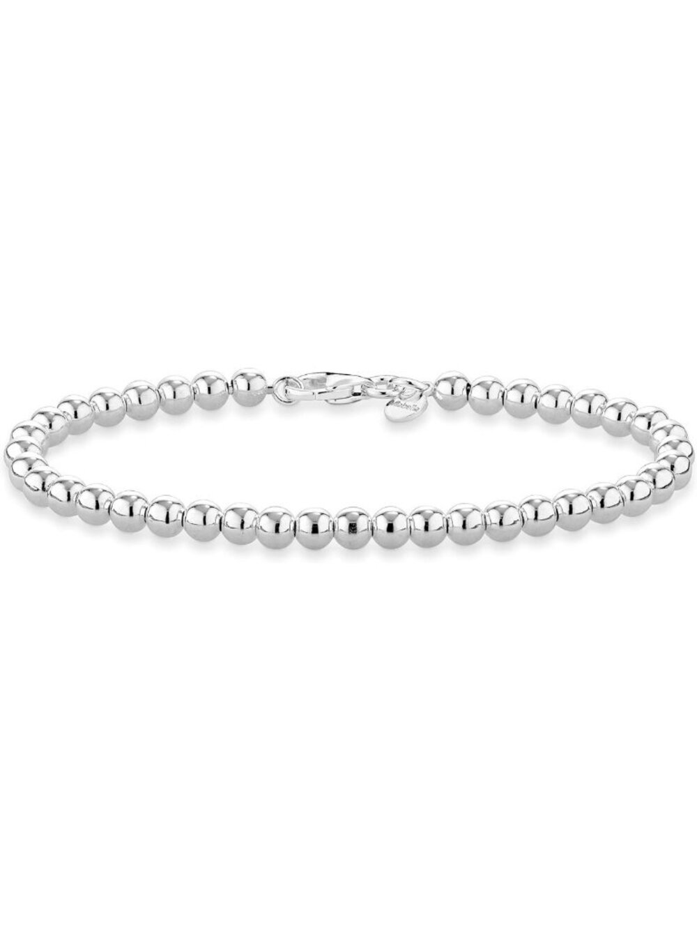 Elegant 4mm Sterling Silver Ball Bracelet for Women - Italian Craftsmanship